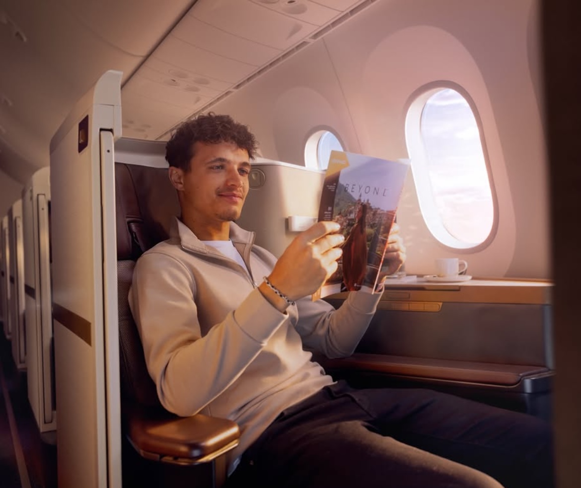 Lando Norris Becomes the Face of Etihad Airways Business Class