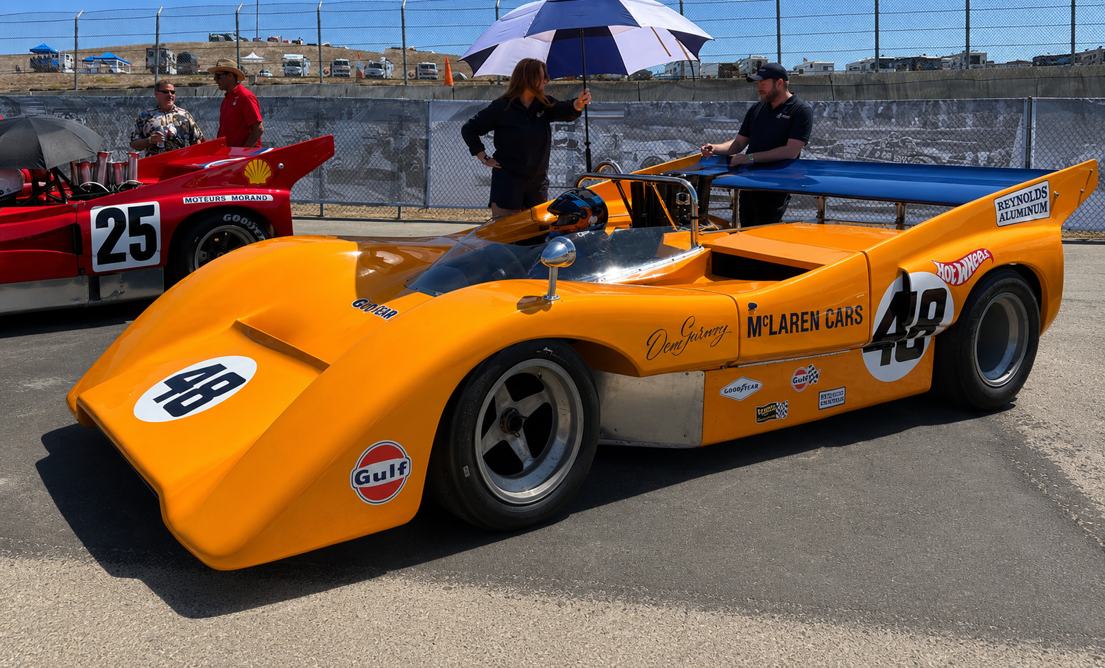 McLaren CEO Zak Brown Takes Pole in Legendary McLaren M8D at Monterey Festival