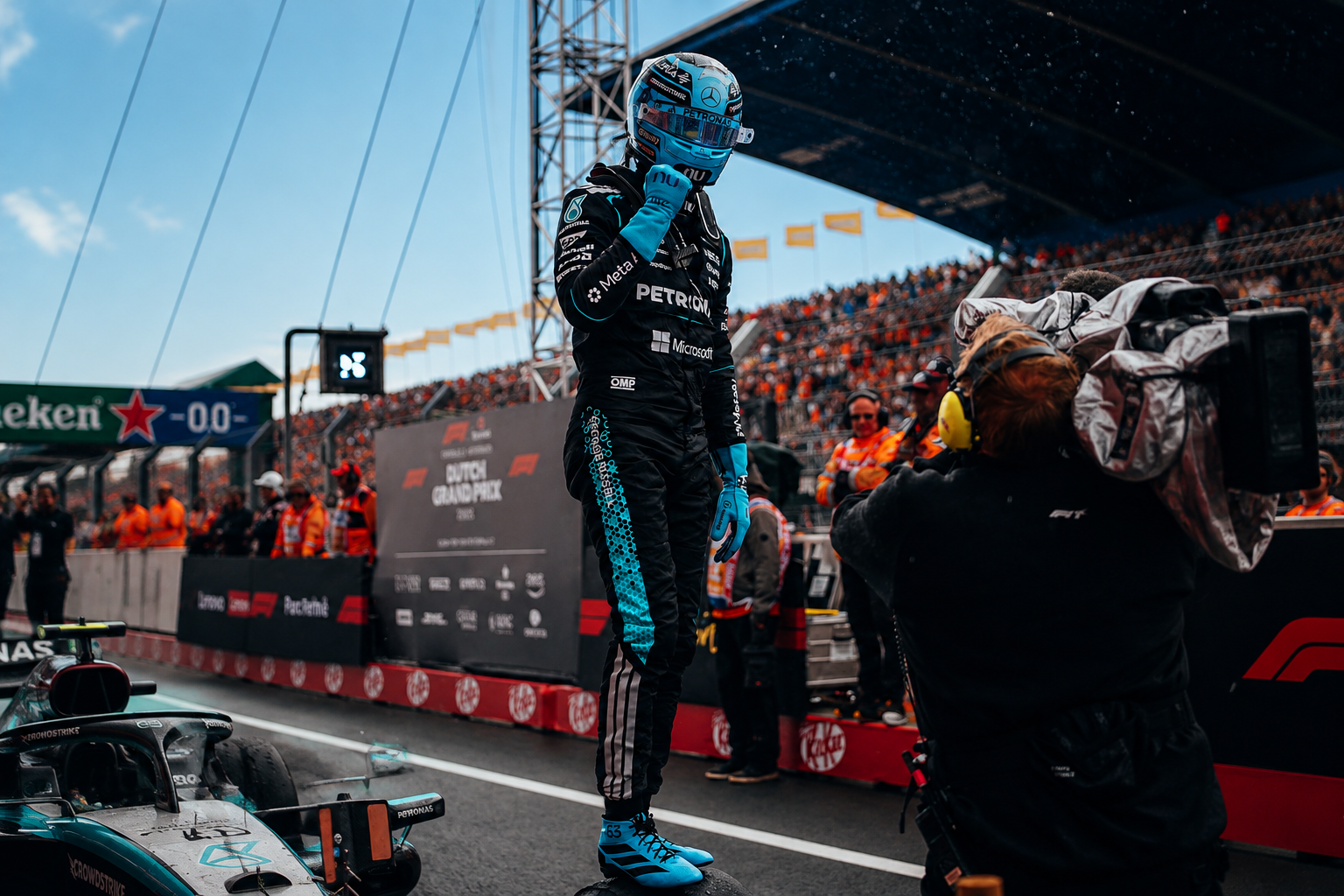 George Russell Wins Dutch GP Sprint as Leclerc Beats Norris to Second
