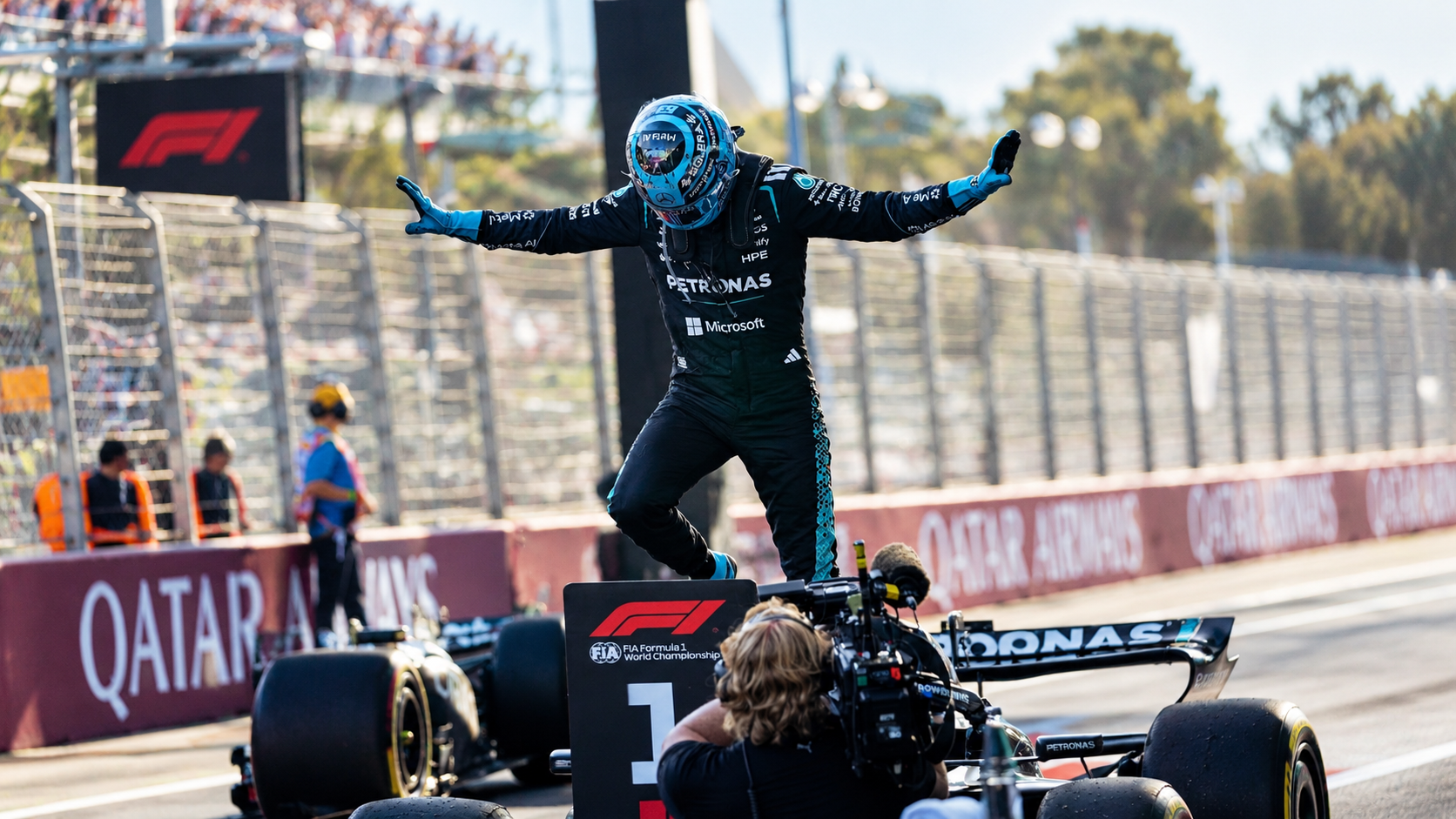 Russell Wins in Baku After Tense Battle with Verstappen